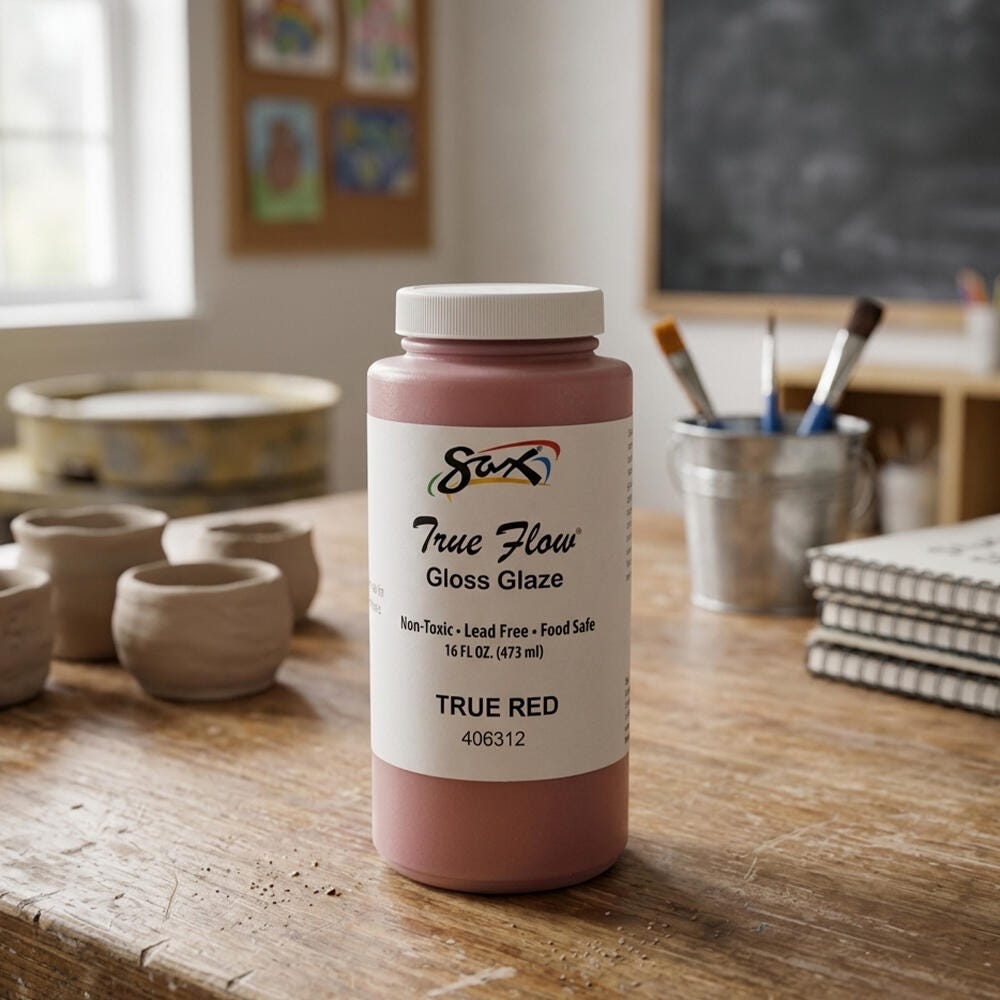 4体　アイシードール　ワインレッド Sax Gloss Glaze, 1 Pint, True Red | School Specialty